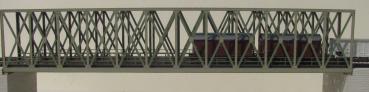 Laffont H1101 - Spur HO Fachwerk-Kastenbrücke 2-gleisig resedagrün, Länge 537mm