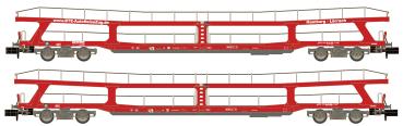 Hobbytrain H24621 - Spur N 2er Set Autotransportwagen DDm 915 BTE, Ep.VI