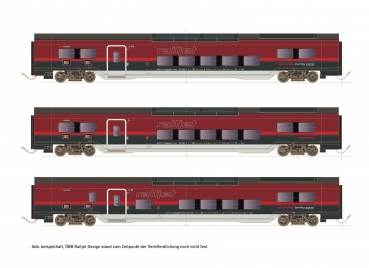 Hobbytrain H25402 -Spur N RAILJET DANI SET 2, 3-TLG. ÖBB, EP.VI