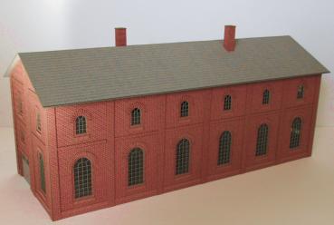 Laffont H2721 - Spur HO  Produktionshalle in Ziegelbauweise dunkelrot