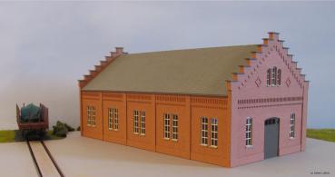Laffont H311 - Spur HO Maschinenhalle mit Ziegelfassade dunkelorange
