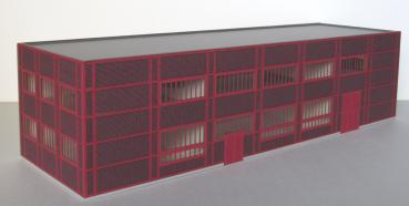 Laffont H901 - Spur HO Kohlenzechen-Gebäude Zeche Zollverein, Stahlfachwerk rot