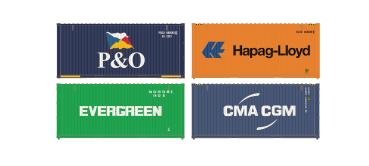 Hobbytrain H9016 - Spur N 4er Set 20′ Container, Set 1