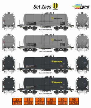 Igra Modell 96101004 - Spur TT 4er Set Kesselwagen, Slovnaft, Ep.VI, Bausatz, DC