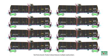 Kato/Lemke K106-4801 - Spur N 8er Set Kesselwagen, GBRX, Ep.V-VI, Set A