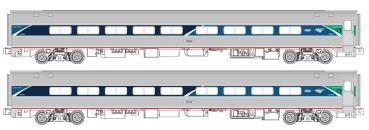 Kato/Lemke K106-6295 - Spur N  2er Set Personenwagen Amfleet Amtrak, Ep.VI, Ph.VII
