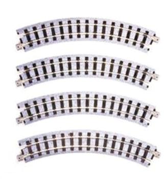 Kato/Lemke K52-220 - Spur HOe Schmalspurgleis gebogen R183-45 (4 Stk.)