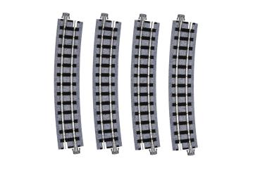 Kato/Lemke K52-250 - Spur HOe Schmalspurgleis gebogen R481-15 (4 Stk.)