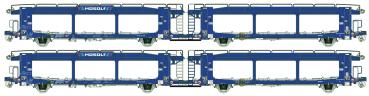 LS-Models 32154 -Spur H0 2.tlg. Set Doppel-Autotransportwagen Laaers der MOSOLF, Ep.VI, DC