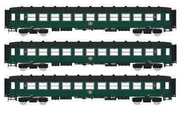 LS Models 42102 - Spur H0 3-tlg. Set Personenwagen I2 der SNCB, Ep.IIIC