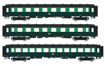 LS Models 42107 - Spur H0 3-tlg. Personenwagenset l2 der SNCB, Ep IIIa