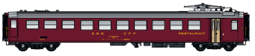 LS Models 47271AC - Spur HO Speisewagen EW I WR SBB, Ep.IVa, rot, AC