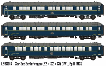 LS Models 98014 - 3-tlg. Set Schlafwagen S2+S2+S1, CIWL