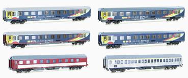 LS Models  MW2301 - Spur HO  6er Set 1  Nachtzugwagen Urlaubs-Express, Ep. VI , DC