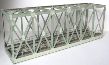 Laffont O4501 - Spur 0Fachwerk-Kastenbrücke 1-gleisig resedagrün