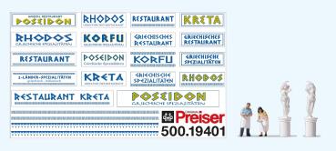 Preiser 19401 Spur HO Zubehörset Griechisches Restaurant