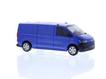 Rietze 11729 - Spur HO Volkswagen e-Transporter T7 Kasten LR FD mid blue metallic