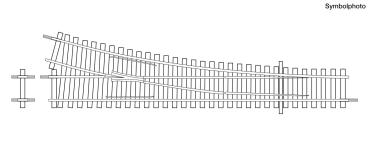 Roco 4042443 Spur HO Betonschwellen-Weiche rechts Wr15