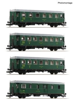 Roco 6210282 - Spur HO 4er Set Personenwagen Rybak CSD DCC + Innenbeleuchtung