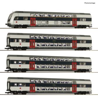 Roco 6210308  Spur HO 4-tlg. Set: Doppelstockwagen, DSB