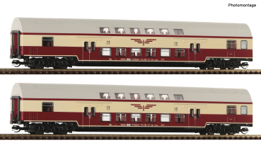 Roco 6280046 - Spur TT 2-tlg. Set 2: Doppelstockwagen „Sputnik“, DR
