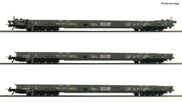 Roco 6600092 - Spur HO 3-tlg. Set: Rollende Autobahn, HUPAC