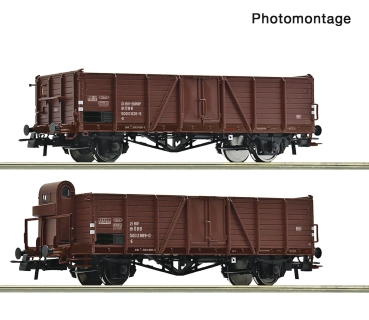 Roco 6600123 - Spur HO 2-tlg. Set: Offene Güterwagen, ÖBB