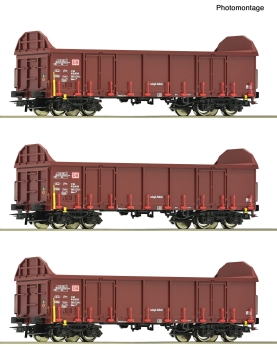 Roco 6600131 - Spur HO 3-tlg. Set: Offene Güterwagen, DB AG