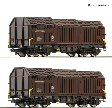 Roco 6600132 - Spur HO 2-tlg. Set: Teleskophaubenwagen, ÖBB