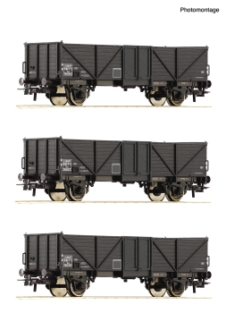 Roco 6600141 - Spur HO 3-tlg. Set: Offene Güterwagen, SNCF