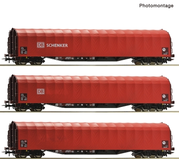 Roco 6600156 - Spur HO 3-tlg. Set: Schiebeplanenwagen, DB AG