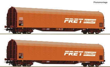Roco 6600161 - Spur HO 2-tlg. Set: Schiebeplanenwagen, SNCF
