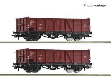 Roco 6600194 - Spur HO 2-tlg. Set: Offene Güterwagen, DR