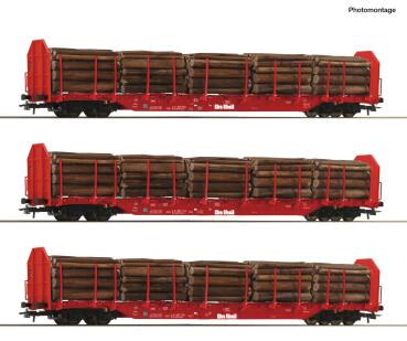 Roco 6600318 - Spur HO 3-tlg. Set: Rungenwagen, OnRail