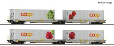 Roco 6600322 - Spur HO 2-tlg. Set 1: Doppeltaschen-Gelenkwagen T2000, railCare