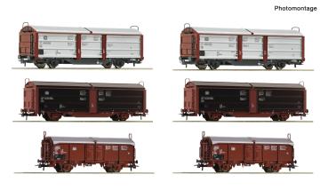 Roco 6600339 - Spur HO 6-tlg. Display: Rangierbahnhof/Schiebedach-/Schiebewandwagen, DB