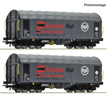 Roco 6600455 Spur HO 2-tlg. Set: Schiebeplanenwagen, ZSSK Cargo