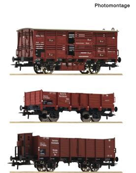 Roco 6600470 Spur HO 3-tlg. Set: Güterwagen, DRG