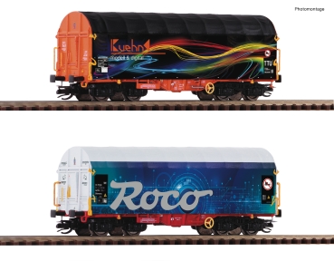 Roco 6680022 - Spur TT 2-tlg. Set: Schiebeplanenwagen