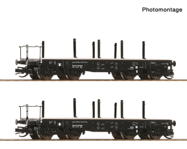 Roco 6680034 - Spur TT 2-tlg. Set: Schwerlast-Flachwagen, DRG