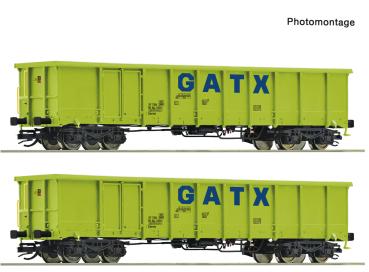 Roco 6680054 Spur TT 2er Set Offene Güterwagen Eanos, GATX, Ep.VI