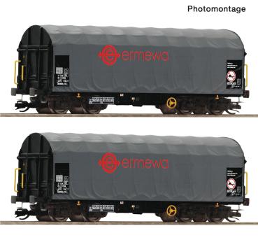 Roco 6680058 Spur TT 2er Set Schiebeplanenwagen Shimmns, Ermewa, Ep.VI