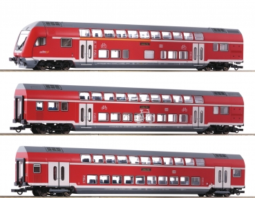 Roco 74151 - 3-tlg. Set: Doppelstockwagen, DB AG. AC