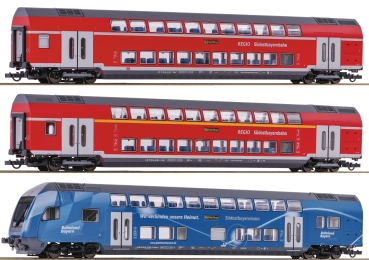 Roco 74155 - 3-tlg. Set: Doppelstockwagen, DB AG