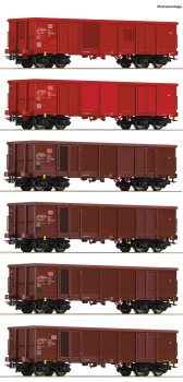 Roco 75858 - 6-tlg. Display: Offene Güterwagen, DB AG