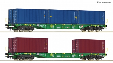 Roco 76007 - 2-tlg. Set: Containertragwagen, StB