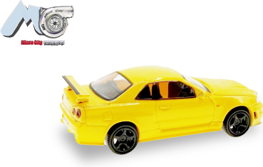 Herpa 87MC000047 - Spur HO MicroCity: Nissan GTR 34, gelb
