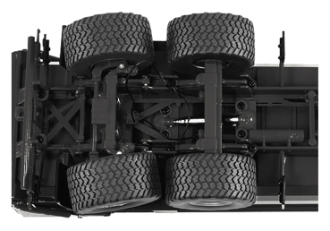 Preview: Wiking 077874 -  Spur 1:32 Krampe Big Body 650 Hinterkipper mit Silageaufsatz schwarz - Reifenspuren