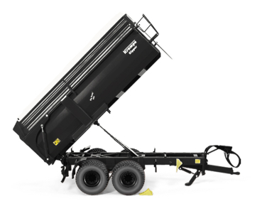 Wiking 077874 -  Spur 1:32 Krampe Big Body 650 Hinterkipper mit Silageaufsatz schwarz - Reifenspuren