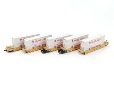 Kato/Lemke K106-6212 - Spur N 5er Set Containerwagen MAXI-IV TTX, Ep.V-VI